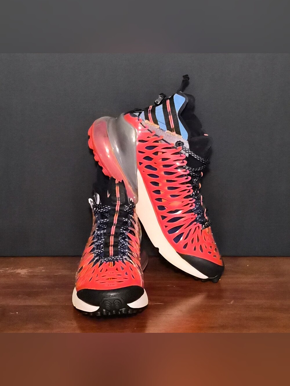 Nike AirMax 270 ISPA Running Shoes, Mns 9.5, Exc. Pre-owned Cond.! Blu Void/Org